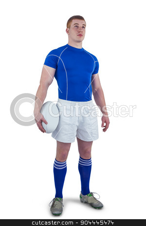 To use this stock image in your creative project, please select the size you need over to the right and click the "Add to Cart" button.
Your downloaded image will come with the Cutcaster watermark removed so don’t worry about the watermark you see on this page. Rugby player holding a rugby ball stock photo, Rugby player holding a rugby ball on a white background by Wavebreak Media