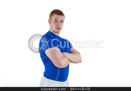 To use this stock image in your creative project, please select the size you need over to the right and click the "Add to Cart" button.
Your downloaded image will come with the Cutcaster watermark removed so don’t worry about the watermark you see on this page. Portrait of a rugby player with arms crossed stock photo, Portrait of a rugby player with arms crossed on a white background by Wavebreak Media