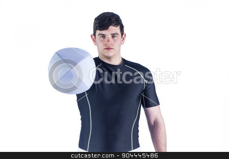 To use this stock image in your creative project, please select the size you need over to the right and click the "Add to Cart" button.
Your downloaded image will come with the Cutcaster watermark removed so don’t worry about the watermark you see on this page. Rugby player handing a rugby ball stock photo, Portrait of a rugby player handing rugby ball on a white background by Wavebreak Media