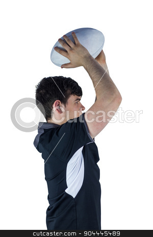 To use this stock image in your creative project, please select the size you need over to the right and click the "Add to Cart" button.
Your downloaded image will come with the Cutcaster watermark removed so don’t worry about the watermark you see on this page. Profile view of rugby player throwing a ball stock photo, Profile view of rugby player throwing a ball on a white background by Wavebreak Media