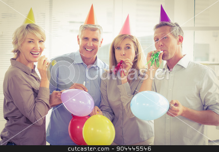 To use this stock image in your creative project, please select the size you need over to the right and click the "Add to Cart" button.
Your downloaded image will come with the Cutcaster watermark removed so don’t worry about the watermark you see on this page. Casual business people celebrating birthday stock photo, Portrait of casual business people celebrating birthday in the office by Wavebreak Media