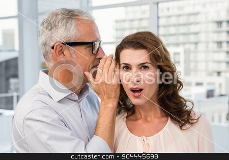 To use this stock image in your creative project, please select the size you need over to the right and click the "Add to Cart" button.
Your downloaded image will come with the Cutcaster watermark removed so don’t worry about the watermark you see on this page. Casual businessman whispering secret to his colleague stock photo, Casual businessman whispering secret to his colleague in the office by Wavebreak Media