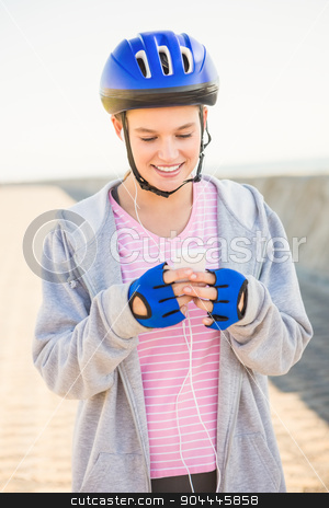 To use this stock image in your creative project, please select the size you need over to the right and click the "Add to Cart" button.
Your downloaded image will come with the Cutcaster watermark removed so don’t worry about the watermark you see on this page. Smiling sporty blonde skater enjoying music stock photo, Smiling sporty blonde skater enjoying music at promenade by Wavebreak Media