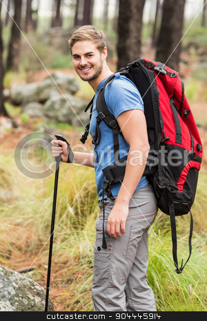 To use this stock image in your creative project, please select the size you need over to the right and click the "Add to Cart" button.
Your downloaded image will come with the Cutcaster watermark removed so don’t worry about the watermark you see on this page. Portrait of a young handsome hiker stock photo, Portrait of a young handsome hiker in the nature by Wavebreak Media