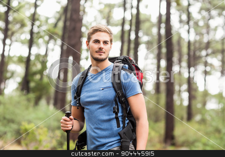 To use this stock image in your creative project, please select the size you need over to the right and click the "Add to Cart" button.
Your downloaded image will come with the Cutcaster watermark removed so don’t worry about the watermark you see on this page. Young handsome hiker looking away stock photo, Young handsome hiker looking away in the nature by Wavebreak Media