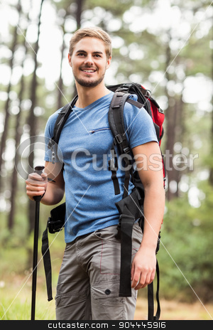 To use this stock image in your creative project, please select the size you need over to the right and click the "Add to Cart" button.
Your downloaded image will come with the Cutcaster watermark removed so don’t worry about the watermark you see on this page. Young handsome hiker looking away stock photo, Young handsome hiker looking away in the nature by Wavebreak Media