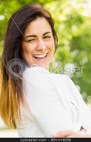 To use this stock image in your creative project, please select the size you need over to the right and click the "Add to Cart" button.
Your downloaded image will come with the Cutcaster watermark removed so don’t worry about the watermark you see on this page. Beautiful brunette in the park stock photo, Beautiful brunette in the park on a sunny day by Wavebreak Media