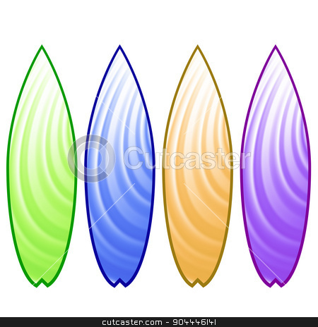 To use this stock image in your creative project, please select the size you need over to the right and click the "Add to Cart" button.
Your downloaded image will come with the Cutcaster watermark removed so don’t worry about the watermark you see on this page. Surfboards stock vector clipart, Set of Colorful Surfboards Isolated on White Background by valeo5