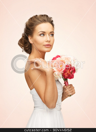 To use this stock image in your creative project, please select the size you need over to the right and click the "Add to Cart" button.
Your downloaded image will come with the Cutcaster watermark removed so don’t worry about the watermark you see on this page. woman with bouquet of flowers stock photo, picture of young woman with bouquet of flowers by Syda Productions