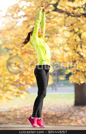 To use this stock image in your creative project, please select the size you need over to the right and click the "Add to Cart" button.
Your downloaded image will come with the Cutcaster watermark removed so don’t worry about the watermark you see on this page. woman doing yoga outdoors stock photo, sport and lifestyle concept - woman doing yoga outdoors by Syda Productions