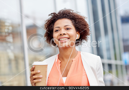 To use this stock image in your creative project, please select the size you need over to the right and click the "Add to Cart" button.
Your downloaded image will come with the Cutcaster watermark removed so don’t worry about the watermark you see on this page. happy african businesswoman with coffee in city stock photo, business and people concept - young smiling african american businesswoman with coffee cup in city by Syda Productions