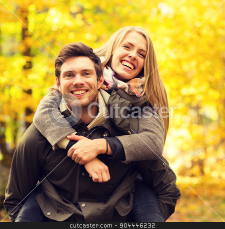 To use this stock image in your creative project, please select the size you need over to the right and click the "Add to Cart" button.
Your downloaded image will come with the Cutcaster watermark removed so don’t worry about the watermark you see on this page. smiling couple having fun in autumn park stock photo, love, relationship, family and people concept - smiling couple having fun in autumn park by Syda Productions