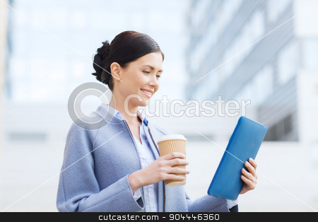 To use this stock image in your creative project, please select the size you need over to the right and click the "Add to Cart" button.
Your downloaded image will come with the Cutcaster watermark removed so don’t worry about the watermark you see on this page. smiling business woman with tablet pc in city stock photo, business, technology and people concept - young smiling woman with tablet pc computer over office building by Syda Productions