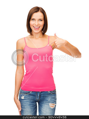 To use this stock image in your creative project, please select the size you need over to the right and click the "Add to Cart" button.
Your downloaded image will come with the Cutcaster watermark removed so don’t worry about the watermark you see on this page. woman in blank pink shirt showing thumbs up stock photo, happy people concept - woman in blank pink tank top shirt showing thumbs up by Syda Productions