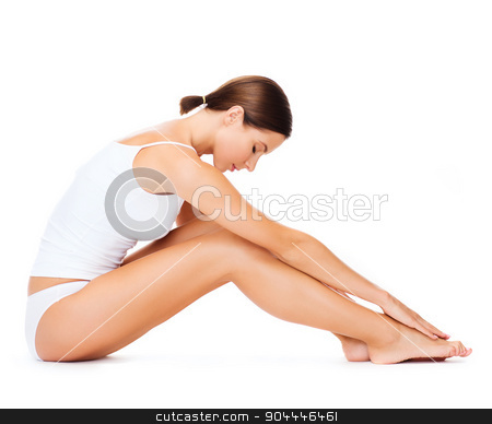 To use this stock image in your creative project, please select the size you need over to the right and click the "Add to Cart" button.
Your downloaded image will come with the Cutcaster watermark removed so don’t worry about the watermark you see on this page. woman in cotton underwear doing exercises stock photo, health, sport and beauty concept - sporty woman in cotton underwear doing exercises by Syda Productions