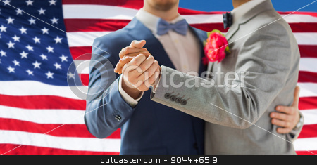 To use this stock image in your creative project, please select the size you need over to the right and click the "Add to Cart" button.
Your downloaded image will come with the Cutcaster watermark removed so don’t worry about the watermark you see on this page. close up of happy male gay couple dancing stock photo, people, homosexuality, same-sex marriage and love concept - close up of happy male gay couple holding hands and dancing on wedding over american flag background by Syda Productions