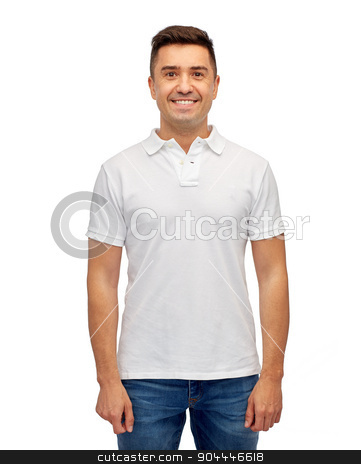 To use this stock image in your creative project, please select the size you need over to the right and click the "Add to Cart" button.
Your downloaded image will come with the Cutcaster watermark removed so don’t worry about the watermark you see on this page. smiling man in white blank polo t-shirt stock photo, clothing, advertisement and people concept - smiling middle aged latin man in white blank polo t-shirt by Syda Productions