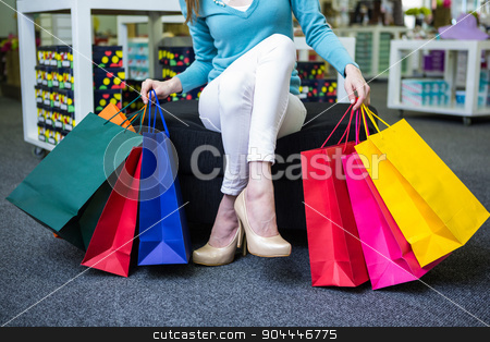 To use this stock image in your creative project, please select the size you need over to the right and click the "Add to Cart" button.
Your downloaded image will come with the Cutcaster watermark removed so don’t worry about the watermark you see on this page. Woman holding many shopping bags stock photo, Woman holding many shopping bags in fashion boutique by Wavebreak Media