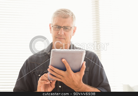 To use this stock image in your creative project, please select the size you need over to the right and click the "Add to Cart" button.
Your downloaded image will come with the Cutcaster watermark removed so don’t worry about the watermark you see on this page. Attentive businessman scrolling on his tablet stock photo, Attentive businessman scrolling on his tablet at the office by Wavebreak Media