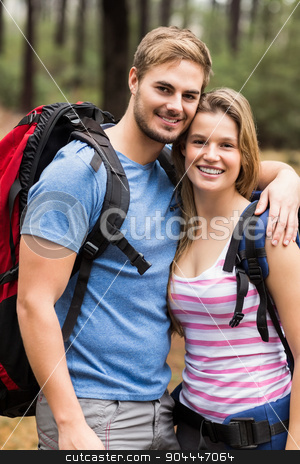 To use this stock image in your creative project, please select the size you need over to the right and click the "Add to Cart" button.
Your downloaded image will come with the Cutcaster watermark removed so don’t worry about the watermark you see on this page. Portrait of a young happy hiker couple stock photo, Portrait of a young happy hiker couple in the nature by Wavebreak Media