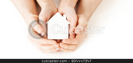 To use this stock image in your creative project, please select the size you need over to the right and click the "Add to Cart" button.
Your downloaded image will come with the Cutcaster watermark removed so don’t worry about the watermark you see on this page. man and woman hands with white paper house stock photo, real estate and family home concept - closeup picture of male and female hands holding white blank paper house by Syda Productions