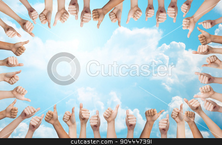 To use this stock image in your creative project, please select the size you need over to the right and click the "Add to Cart" button.
Your downloaded image will come with the Cutcaster watermark removed so don’t worry about the watermark you see on this page. human hands showing thumbs up in circle stock photo, gesture, people, and body parts concept - human hands showing thumbs up in circle by Syda Productions
