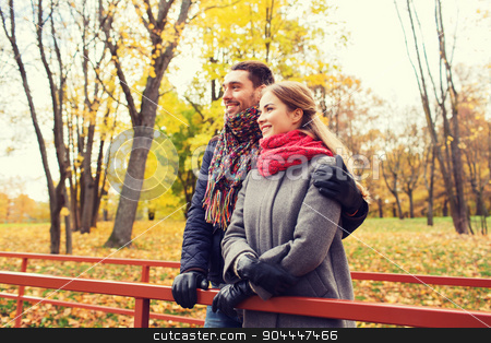 To use this stock image in your creative project, please select the size you need over to the right and click the "Add to Cart" button.
Your downloaded image will come with the Cutcaster watermark removed so don’t worry about the watermark you see on this page. smiling couple hugging on bridge in autumn park stock photo, love, relationship, family, season and people concept - smiling couple hugging on bridge in autumn park by Syda Productions
