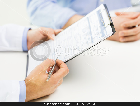 To use this stock image in your creative project, please select the size you need over to the right and click the "Add to Cart" button.
Your downloaded image will come with the Cutcaster watermark removed so don’t worry about the watermark you see on this page. close up of male doctor and patient with clipboard stock photo, medicine, health care, people and prostate cancer concept - close up of f male doctor and patient hands with clipboard by Syda Productions