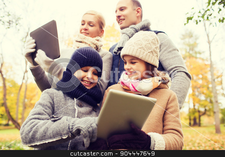 To use this stock image in your creative project, please select the size you need over to the right and click the "Add to Cart" button.
Your downloaded image will come with the Cutcaster watermark removed so don’t worry about the watermark you see on this page. happy family with tablet pc in autumn park stock photo, family, childhood, season, technology and people concept - happy family with tablet pc computers in autumn park by Syda Productions