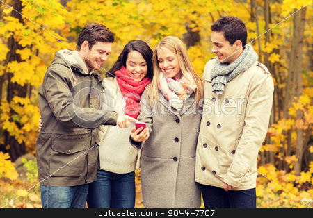To use this stock image in your creative project, please select the size you need over to the right and click the "Add to Cart" button.
Your downloaded image will come with the Cutcaster watermark removed so don’t worry about the watermark you see on this page. smiling friends with smartphones in city park stock photo, vacation, people, technology and friendship concept - group of smiling friends with smartphone in autumn park by Syda Productions