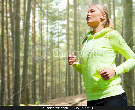 To use this stock image in your creative project, please select the size you need over to the right and click the "Add to Cart" button.
Your downloaded image will come with the Cutcaster watermark removed so don’t worry about the watermark you see on this page. happy woman running or jogging stock photo, people, sport, fitness and slimming concept - happy woman running or jogging over woods background by Syda Productions