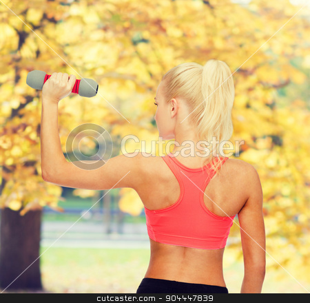 To use this stock image in your creative project, please select the size you need over to the right and click the "Add to Cart" button.
Your downloaded image will come with the Cutcaster watermark removed so don’t worry about the watermark you see on this page. young sporty woman with light dumbbell stock photo, fitness, sport and diet concept - young sporty woman with light dumbbell by Syda Productions
