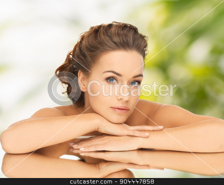 To use this stock image in your creative project, please select the size you need over to the right and click the "Add to Cart" button.
Your downloaded image will come with the Cutcaster watermark removed so don’t worry about the watermark you see on this page. beautiful woman with updo and mirror stock photo, health and beauty concept - dreaming woman with updo and mirror by Syda Productions