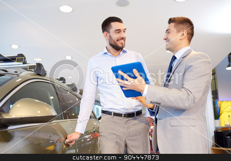 To use this stock image in your creative project, please select the size you need over to the right and click the "Add to Cart" button.
Your downloaded image will come with the Cutcaster watermark removed so don’t worry about the watermark you see on this page. happy man with car dealer in auto show or salon stock photo, auto business, car sale, technology and people concept - happy man and car dealer with tablet pc computer in auto show or salon by Syda Productions