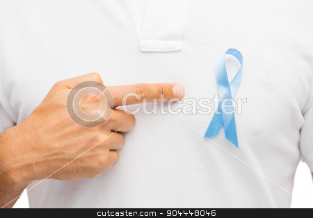 To use this stock image in your creative project, please select the size you need over to the right and click the "Add to Cart" button.
Your downloaded image will come with the Cutcaster watermark removed so don’t worry about the watermark you see on this page. hand with blue prostate cancer awareness ribbon stock photo, medicine, health care, gesture and people concept - close up of male hand pointing to blue prostate cancer awareness ribbon on his chest by Syda Productions