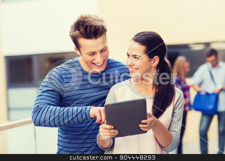 To use this stock image in your creative project, please select the size you need over to the right and click the "Add to Cart" button.
Your downloaded image will come with the Cutcaster watermark removed so don’t worry about the watermark you see on this page. group of smiling students tablet pc computer stock photo, friendship, people, technology and education concept - group of smiling students with tablet pc computer outdoors by Syda Productions