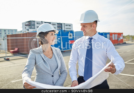 To use this stock image in your creative project, please select the size you need over to the right and click the "Add to Cart" button.
Your downloaded image will come with the Cutcaster watermark removed so don’t worry about the watermark you see on this page. happy architects with blueprint at building stock photo, construction, architecture, business, teamwork and people concept - happy architects with blueprint at building site by Syda Productions