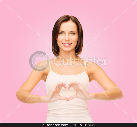 To use this stock image in your creative project, please select the size you need over to the right and click the "Add to Cart" button.
Your downloaded image will come with the Cutcaster watermark removed so don’t worry about the watermark you see on this page. woman forming heart shape stock photo, health, charity and beauty concept - beautiful woman in cotton underwear forming heart shape by Syda Productions
