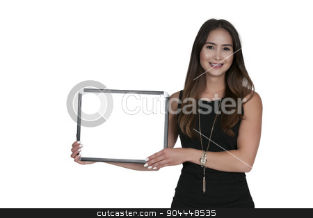 To use this stock image in your creative project, please select the size you need over to the right and click the "Add to Cart" button.
Your downloaded image will come with the Cutcaster watermark removed so don’t worry about the watermark you see on this page. Woman Holding a Blank Sign stock photo, Beautiful young woman holding up a blank sign by Robert Byron