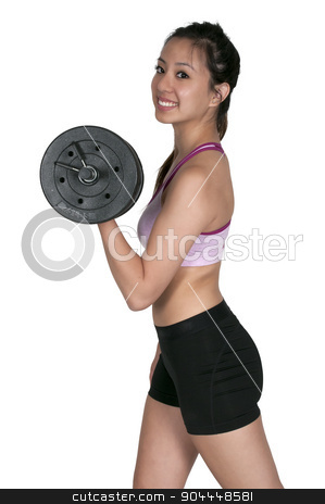To use this stock image in your creative project, please select the size you need over to the right and click the "Add to Cart" button.
Your downloaded image will come with the Cutcaster watermark removed so don’t worry about the watermark you see on this page. Asian Woman Working with Weights stock photo, Beautiful young Asian woman using weights during a workout by Robert Byron