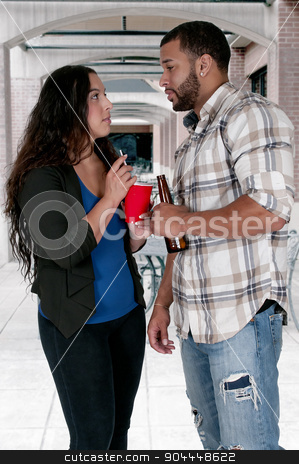 To use this stock image in your creative project, please select the size you need over to the right and click the "Add to Cart" button.
Your downloaded image will come with the Cutcaster watermark removed so don’t worry about the watermark you see on this page. Man and Woman drinking stock photo, Man and a Woman drinking alcoholic beverages by Robert Byron