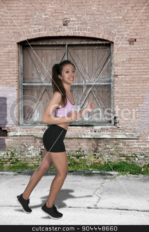 To use this stock image in your creative project, please select the size you need over to the right and click the "Add to Cart" button.
Your downloaded image will come with the Cutcaster watermark removed so don’t worry about the watermark you see on this page. Woman Jogger stock photo, Beautiful woman jogging for health and fitness by Robert Byron