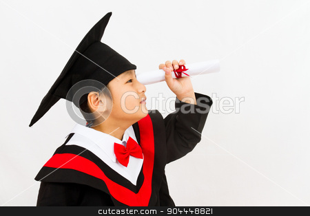 To use this stock image in your creative project, please select the size you need over to the right and click the "Add to Cart" button.
Your downloaded image will come with the Cutcaster watermark removed so don’t worry about the watermark you see on this page. Chinese Graduation Boy Finding a Job stock photo, Chinese little boy graduation in white backround studio shot. by Tan Kian Khoon