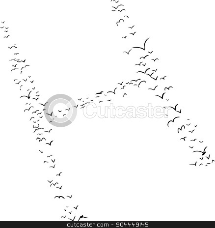 To use this stock image in your creative project, please select the size you need over to the right and click the "Add to Cart" button.
Your downloaded image will come with the Cutcaster watermark removed so don’t worry about the watermark you see on this page. Bird Formation In H stock vector clipart, Illustration of a flock of birds in the shape of the letter h by Eric Basir