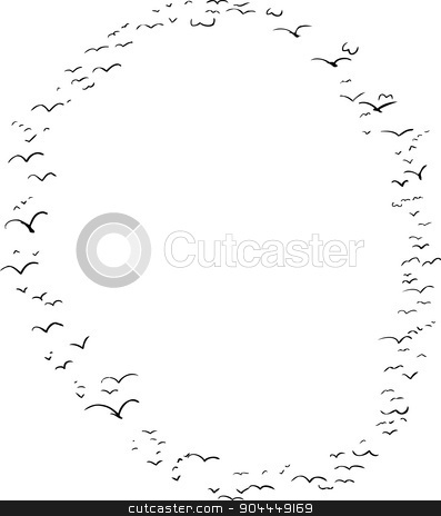To use this stock image in your creative project, please select the size you need over to the right and click the "Add to Cart" button.
Your downloaded image will come with the Cutcaster watermark removed so don’t worry about the watermark you see on this page. Bird Formation In O stock vector clipart, Illustration of a flock of birds in the shape of the letter o by Eric Basir