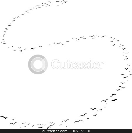 To use this stock image in your creative project, please select the size you need over to the right and click the "Add to Cart" button.
Your downloaded image will come with the Cutcaster watermark removed so don’t worry about the watermark you see on this page. Bird Formation In S stock vector clipart, Illustration of a flock of birds in the shape of the letter s by Eric Basir