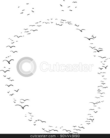 To use this stock image in your creative project, please select the size you need over to the right and click the "Add to Cart" button.
Your downloaded image will come with the Cutcaster watermark removed so don’t worry about the watermark you see on this page. Bird Formation In Diacritic O stock vector clipart, Illustration of a flock of birds in the shape of the letter diaeresis o by Eric Basir