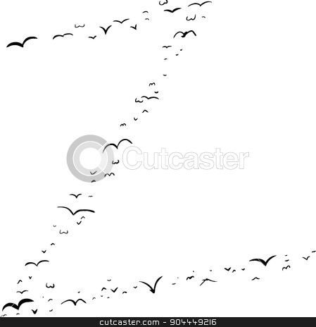 To use this stock image in your creative project, please select the size you need over to the right and click the "Add to Cart" button.
Your downloaded image will come with the Cutcaster watermark removed so don’t worry about the watermark you see on this page. Bird Formation In Z stock vector clipart, Illustration of a flock of birds in the shape of the letter z by Eric Basir