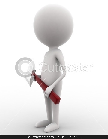 To use this stock image in your creative project, please select the size you need over to the right and click the "Add to Cart" button.
Your downloaded image will come with the Cutcaster watermark removed so don’t worry about the watermark you see on this page. 3d man holding axe in hands concept stock photo, 3d man holding axe in hands concept on white isolated background , side angle view by 3dlabs