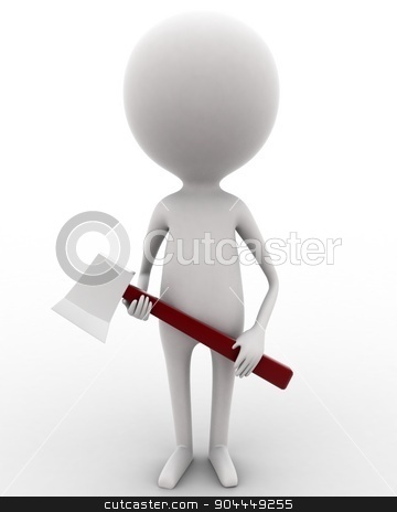 To use this stock image in your creative project, please select the size you need over to the right and click the "Add to Cart" button.
Your downloaded image will come with the Cutcaster watermark removed so don’t worry about the watermark you see on this page. 3d man holding axe in hands concept stock photo, 3d man holding axe in hands concept on white isolated background , front angle view by 3dlabs